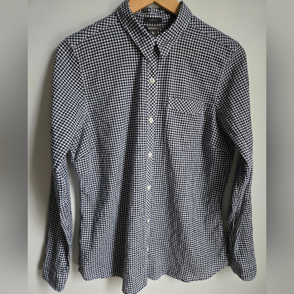 EDDIE BAUER Lightweight Cotton Gingham Shirt - Picture 1 of 10